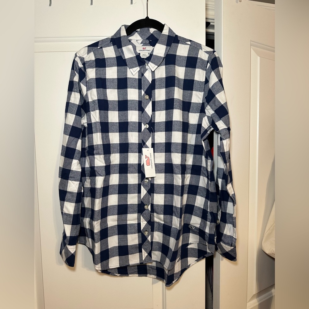 Vineyard Vines Blue and White Gingham Shirt